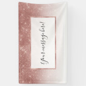 Girly Faux Roos Gold Sequin Glitter White Ombre Spandoek (Verticaal)