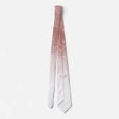 Girly Faux Roos Gold Sequin Glitter White Ombre Stropdas (Achterkant)