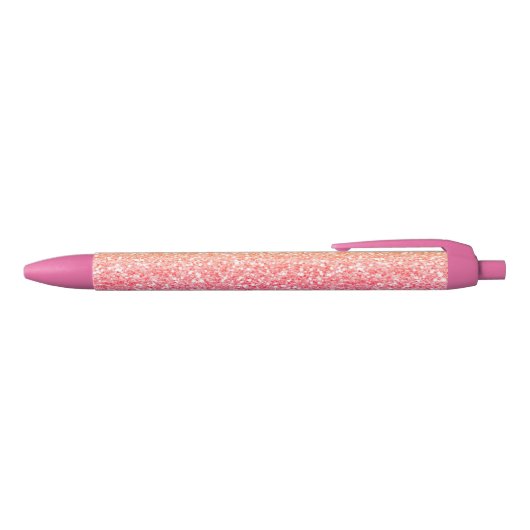 Girly Faux roze Glitter Custom Black Ink Pen (Bovenkant)