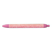 Girly Faux roze Glitter Custom Black Ink Pen (Voorkant)