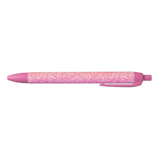 Girly Faux roze Glitter Custom Black Ink Pen (Bodem)