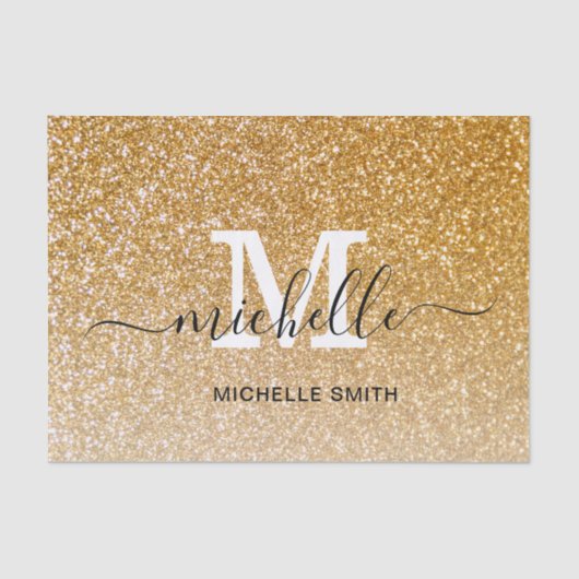 Girly Feminine Chic Monogrammed Script Tissuepapier (Voorkant)