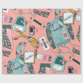 Girly Fitness Bloemen Patroon Cadeaupapier (Vlak)