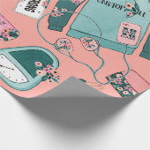 Girly Fitness Bloemen Patroon Cadeaupapier (Hoek)