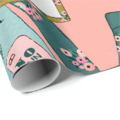 Girly Fitness Bloemen Patroon Cadeaupapier (Rol Hoek)