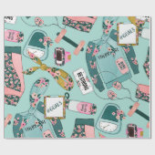 Girly Fitness Pattern Cadeaupapier (Vlak)