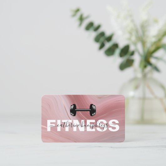 Girly Fitness Trainer Social Media Visitekaartje (Staand voorkant)