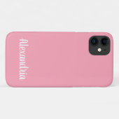 Girly FLAMINGO PINK Solid Color Case-Mate iPhone Case (Achterkant (horizontaal))