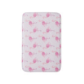Girly Flamingo Pink Waterverf Patroon Badmat (Voorkant Verticaal)