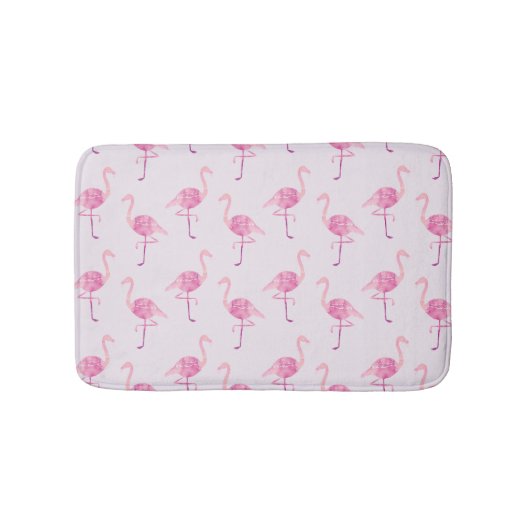 Girly Flamingo Pink Waterverf Patroon Badmat (Voorkant)