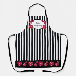 Girly Floral AccentBlack en White Stripe Schort