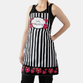 Girly Floral AccentBlack en White Stripe Schort (Insitu)