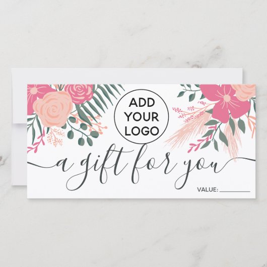 Girly floral bouquet logo gift (Voorkant)