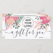 Girly floral bouquet logo gift (Voorkant / Achterkant)