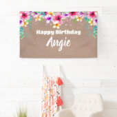 Girly floral craft party banner backdrop  (Insitu)