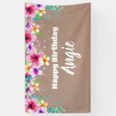 Girly floral craft party banner backdrop  (Verticaal)