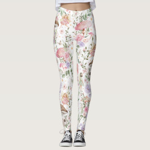 Girly Floral Fairy Enchanted Forest Leggings