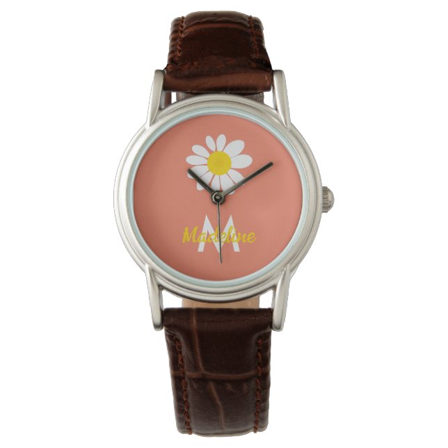 Girly Floral Horloge (Voorkant)