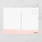 Girly Floral Marble Photo Birth Announding Briefkaart (Achterkant)