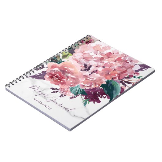 Girly Floral Marble Prayer Journal Notitieboek (Linkerzijde)