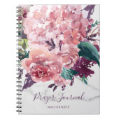 Girly Floral Marble Prayer Journal Notitieboek (Voorkant)