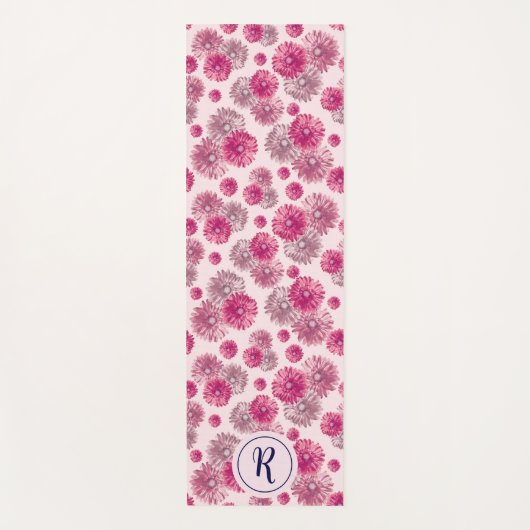 Girly Floral met moderne pastelbloemen gym Yogamat (Voorkant)