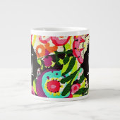 Girly Floral Paisley Monogram Giant Mok (Voorkant)