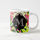 Girly Floral Paisley Monogram Giant Mok (Rechts)