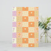 Girly Floral Patchwork Briefpapier (Staand voorkant)