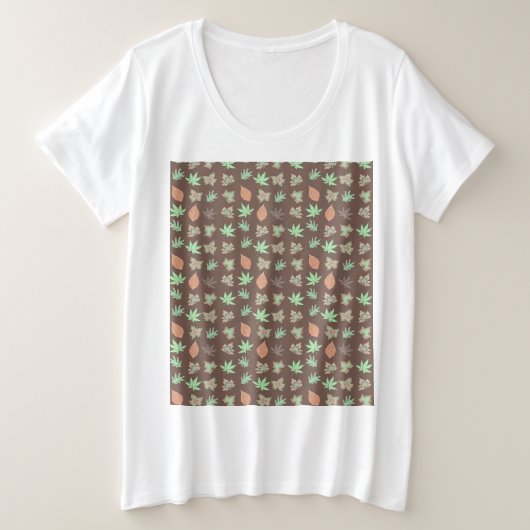 Girly Floral Pattern Grote Maat T-shirt (Design voorkant)
