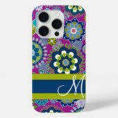 Girly Floral Pattern met Monogram Case-Mate iPhone Case (Achterkant)