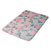 Girly Floral & Pink Silver Ombre Glitter Design Badmat (Gekanteld)