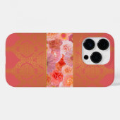 Girly Floral Roze en Gouden Damask Kant Case-Mate iPhone Case (Achterkant (horizontaal))
