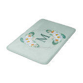 Girly Floral Silver Sparkle Monogram Badmat (Gekanteld)