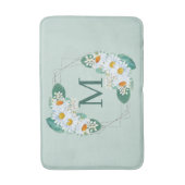 Girly Floral Silver Sparkle Monogram Badmat (Voorkant Verticaal)