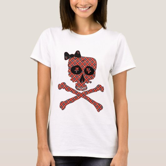 Girly Floral Skull T-shirt (Voorkant)