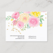 Girly Floral waterverf clip barrette display Visitekaartje (Achterkant)