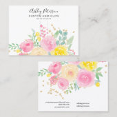 Girly Floral waterverf clip barrette display Visitekaartje (Voorkant / Achterkant)