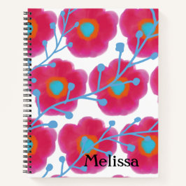 Girly Floral Waterverf Notitieboek