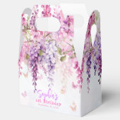 Girly Floral Wisteria Butterfly Kids Verjaardag Bedankdoosjes (Geopend)