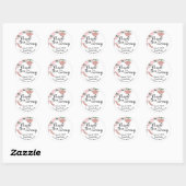 Girly Floral Wit en Roze Afstuderen Bedankt Ronde Sticker (Vel)