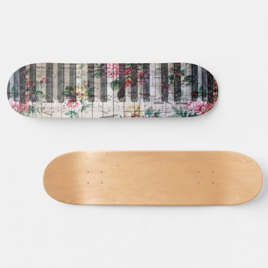 Girly  florale muziek pianoklavier skateboard (Horizontaal)