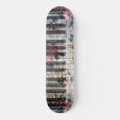 Girly  florale muziek pianoklavier skateboard (Voorkant)