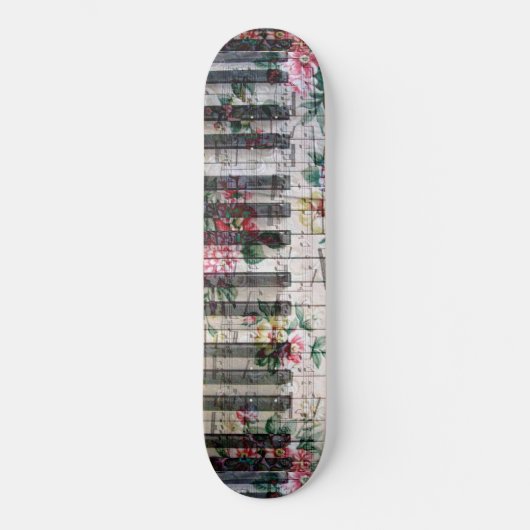 Girly  florale muziek pianoklavier skateboard (Voorkant)