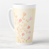 Girly Flowered Design met Pinks en Perzik Latte Mok (Linkerhoek)