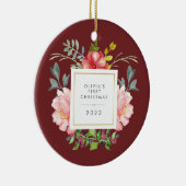  Girly Flowers Baby's Eerste Kerstmis Keramisch Ornament (Rechts)