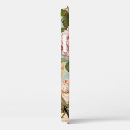 Girly Flowers Gold Glitter Mint Monogram Case-Mate iPhone Case (Achterkant / Rechts)