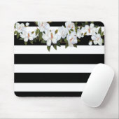 Girly Flowers Magnolia, Stripes Muismat (Met muis)