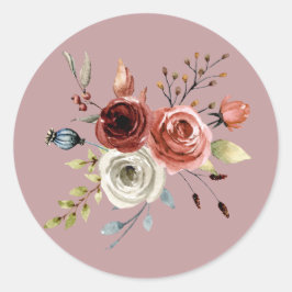 Girly Flowery Lila Ronde Sticker