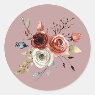 Girly Flowery Lila Ronde Sticker